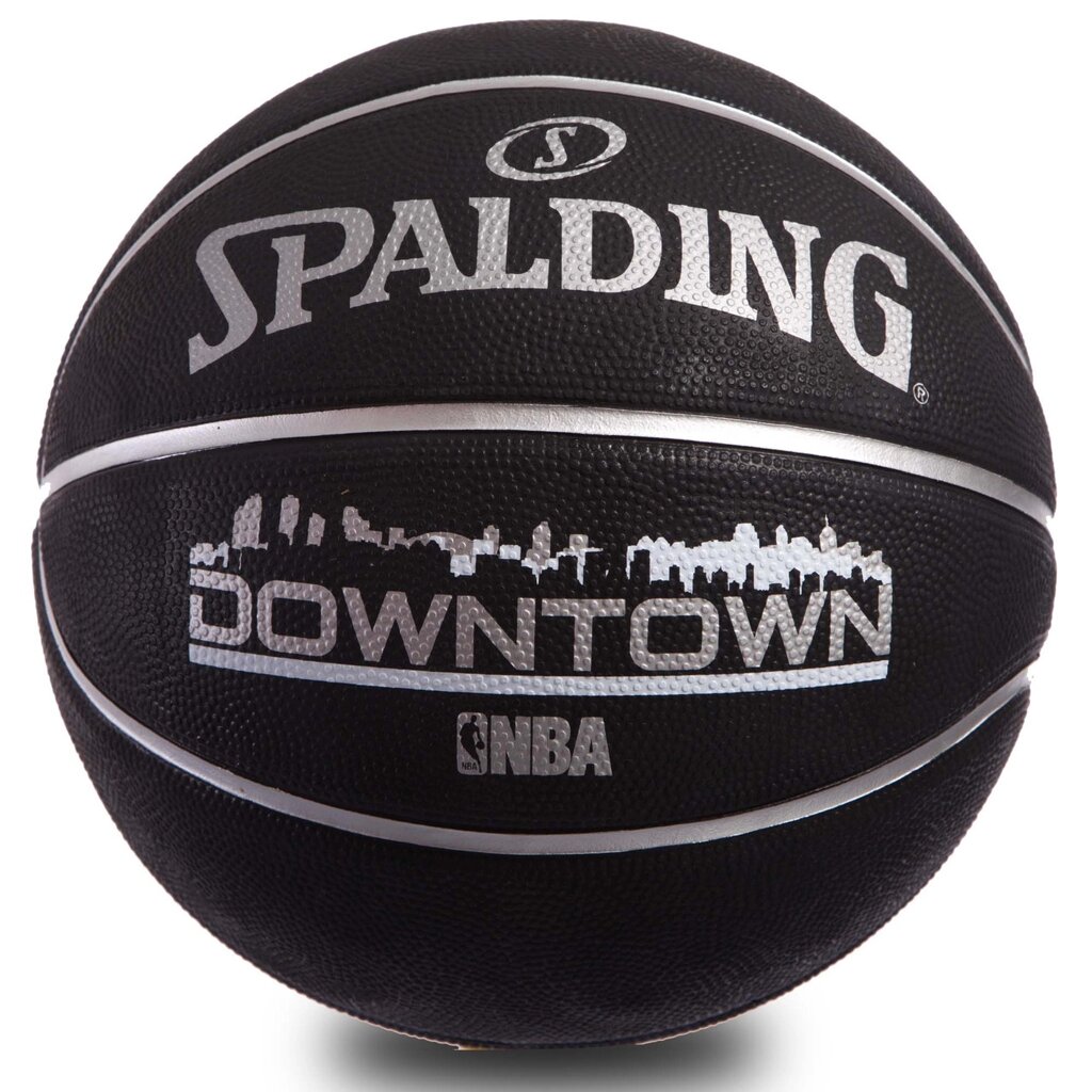 М'яч баскетбольний гумовий SPALDING DOWNTOWN OUTDOOR 83205Z №7 чорний від компанії DROPT - інтернет-магазин гуртової та роздрібной торгівлі - фото 1