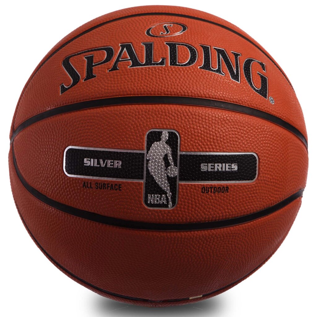 М'яч баскетбольний гумовий SPALDING NBA SILVER SERIES OUTDOOR 83494Z №7 помаранчевий від компанії DROPT - інтернет-магазин гуртової та роздрібной торгівлі - фото 1