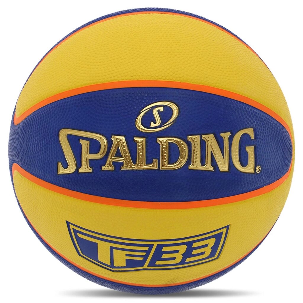 М'яч баскетбольний гумовий SPALDING TF-33 84352Y No6 синій-жовтий від компанії DROPT - інтернет-магазин гуртової та роздрібной торгівлі - фото 1