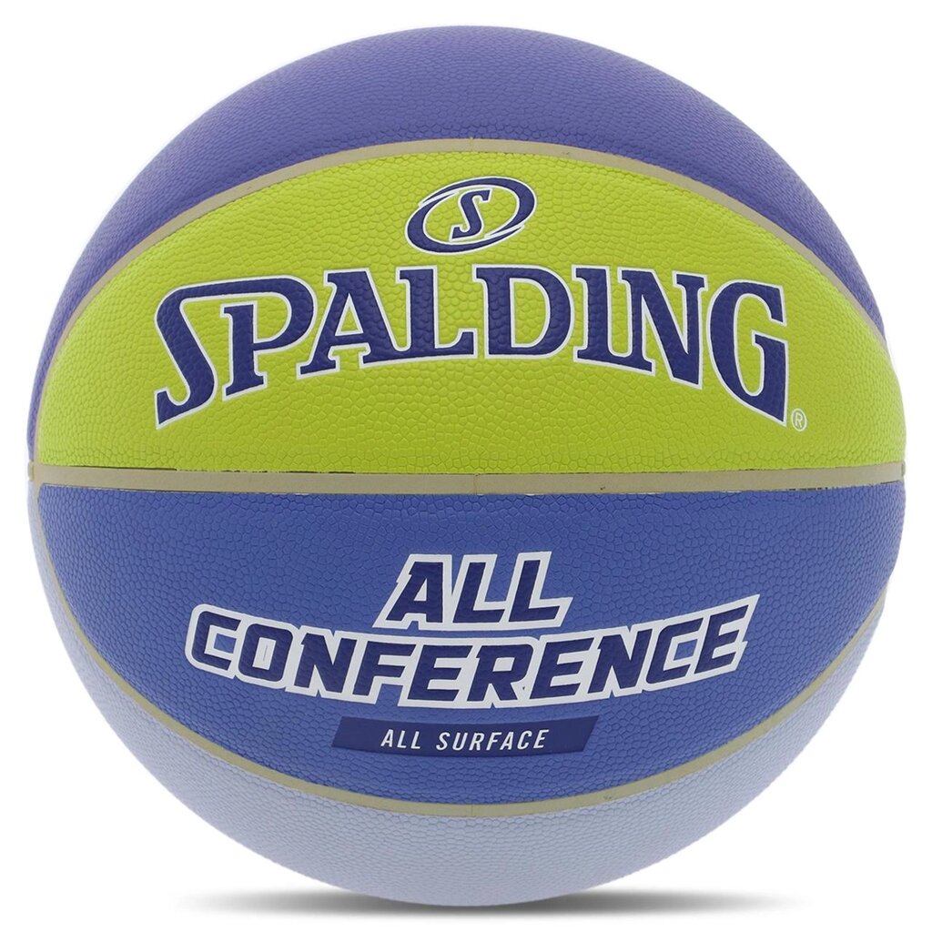 М'яч баскетбольний PU SPALDING ALL CONFERENCE 77394Y No7 синій-жовтий від компанії DROPT - інтернет-магазин гуртової та роздрібной торгівлі - фото 1