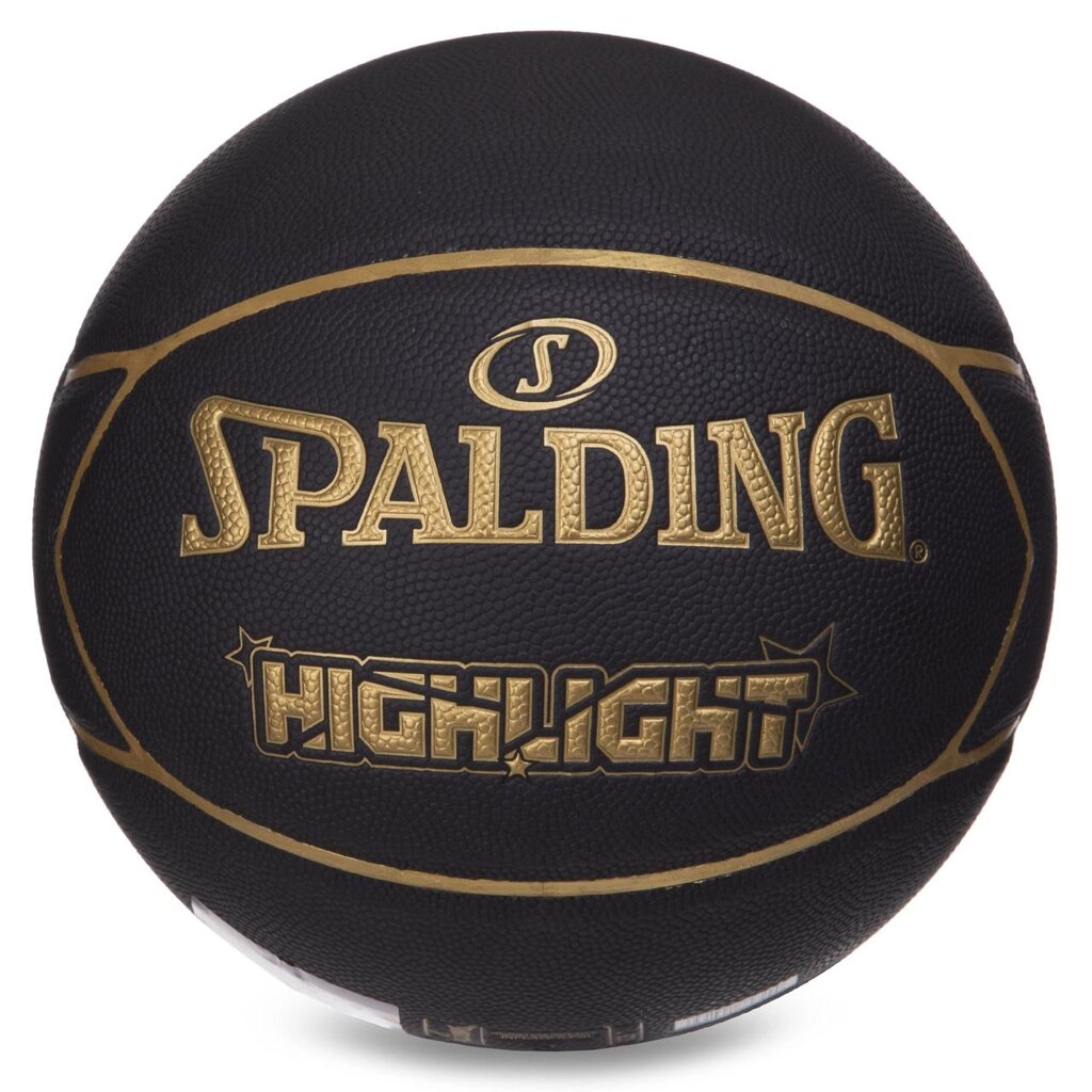 М'яч баскетбольний SPALDING 76869Y HIGHLIGHT No7 чорний від компанії DROPT - інтернет-магазин гуртової та роздрібной торгівлі - фото 1