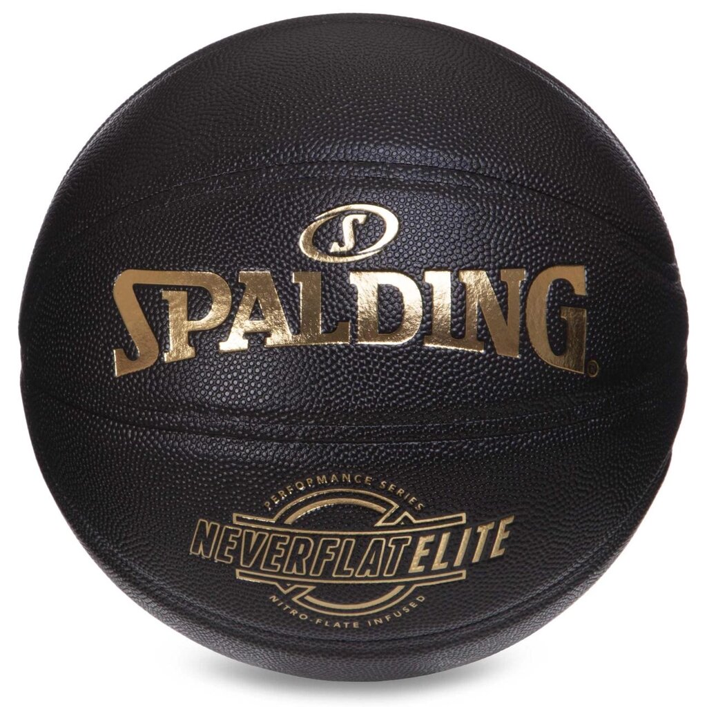 М' яч баскетбольний SPALDING 76991Y NEVERFLAT ELITE No7 чорний від компанії DROPT - інтернет-магазин гуртової та роздрібной торгівлі - фото 1