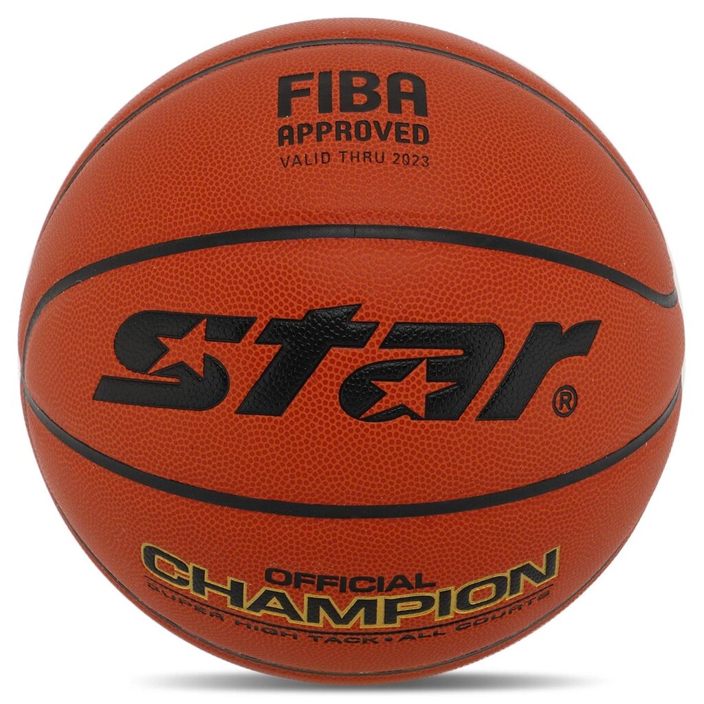 М'яч баскетбольний STAR CHAMPION FIBA BB317 No7 PU жовтогарячий від компанії DROPT - інтернет-магазин гуртової та роздрібной торгівлі - фото 1