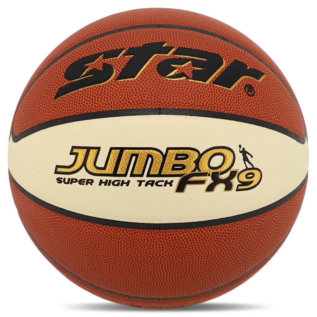 М'яч баскетбольний STAR JUMBO FX9 BB427-25 No7 PU жовтогарячий-білий від компанії DROPT - інтернет-магазин гуртової та роздрібной торгівлі - фото 1