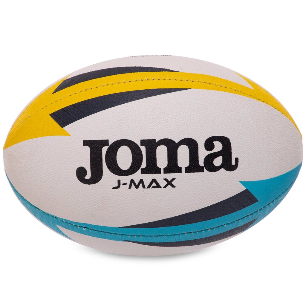 М'яч для регбі Joma J-MAX 400680-209 No3 білий-жовтий синій від компанії DROPT - інтернет-магазин гуртової та роздрібной торгівлі - фото 1