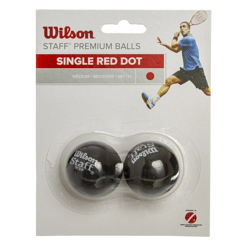 М'яч для сквошу WILSON STAFF SQUASH 2 BALL RED DOT WRT617700 3шт чорний від компанії DROPT - інтернет-магазин гуртової та роздрібной торгівлі - фото 1