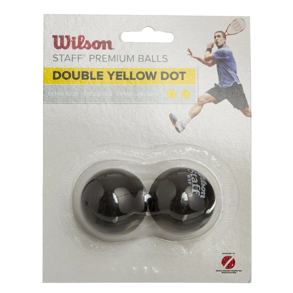 М'яч для сквошу WILSON STAFF SQUASH 2 BALL YEL DOT WRT617600 2шт чорний від компанії DROPT - інтернет-магазин гуртової та роздрібной торгівлі - фото 1