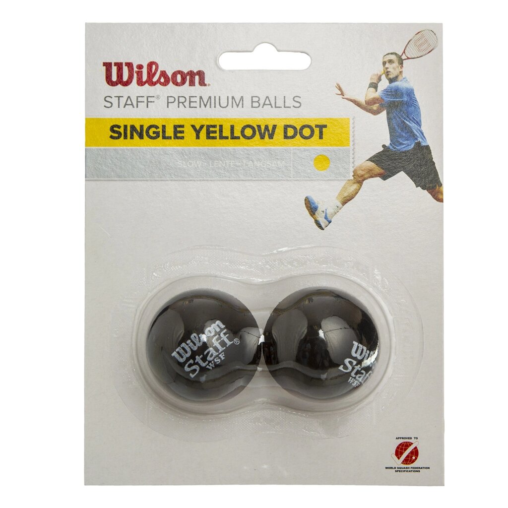 М'яч для сквошу WILSON STAFF SQUASH 2 BALL YEL DOT WRT617800 2шт чорний від компанії DROPT - інтернет-магазин гуртової та роздрібной торгівлі - фото 1