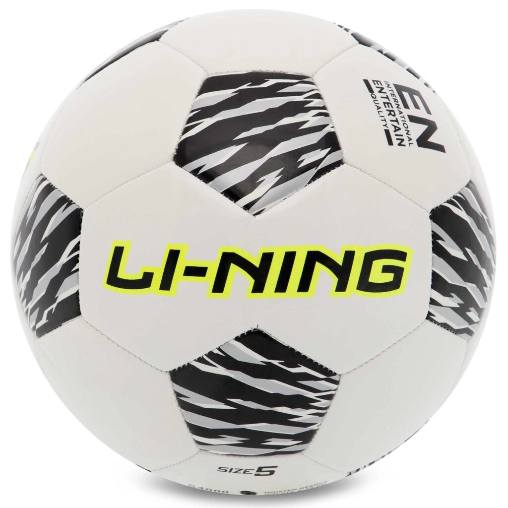 М'яч футбольний LI-NING LFQK533-1 No5 PVC білий-чорний від компанії DROPT - інтернет-магазин гуртової та роздрібной торгівлі - фото 1