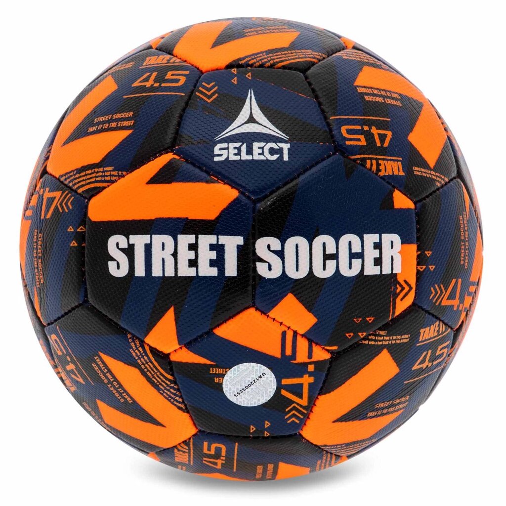 М'яч футбольний SELECT STREET SOCCER V23 No4,5 жовтогарячий-синій від компанії DROPT - інтернет-магазин гуртової та роздрібной торгівлі - фото 1