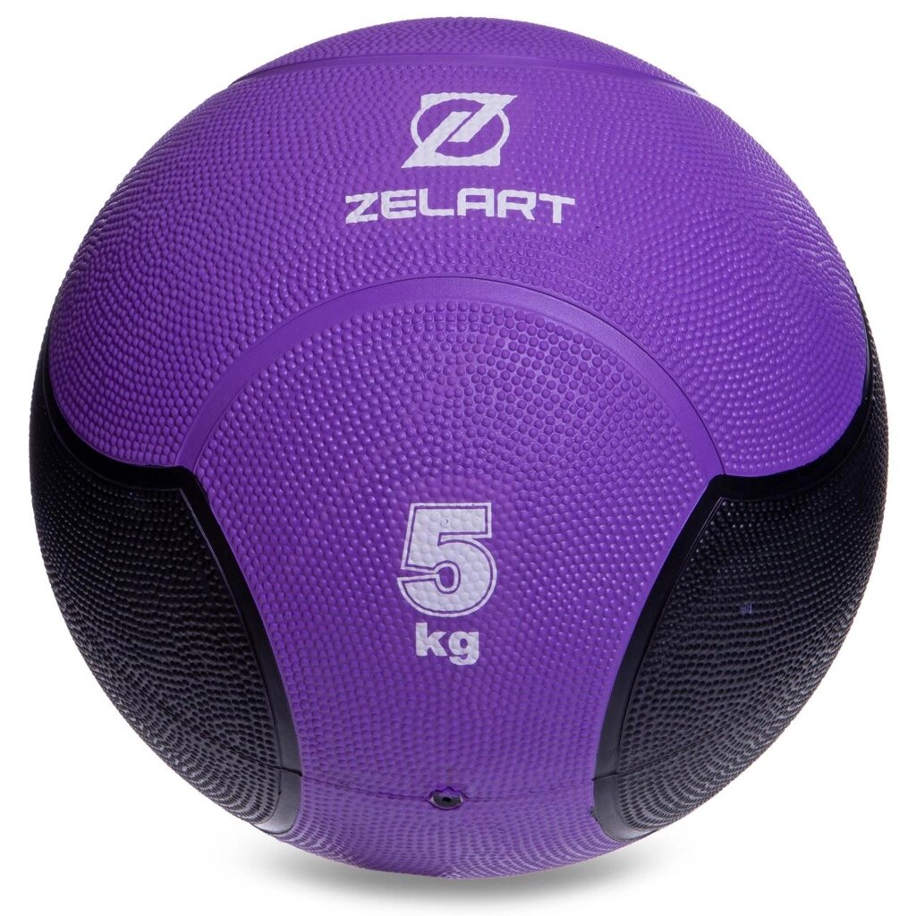 М'яч медичний медбол Zelart Medicine Ball FI-5121-5 5кг (гума, d-24см, фіолетовий, чорний) від компанії DROPT - інтернет-магазин гуртової та роздрібной торгівлі - фото 1