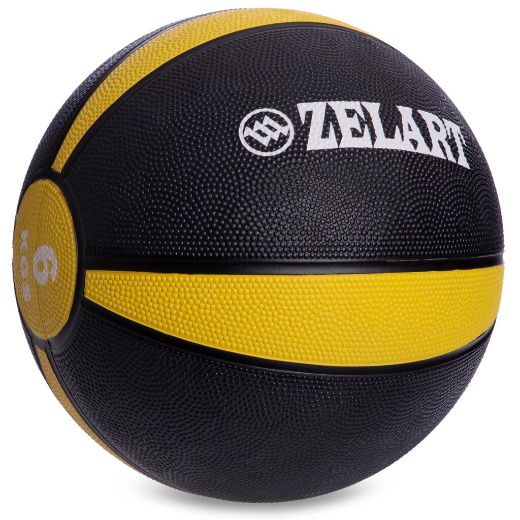 М'яч медичний медбол Zelart Medicine Ball FI-5122-6 6кг (гума, d-24см, сірий-жовтий) від компанії DROPT - інтернет-магазин гуртової та роздрібной торгівлі - фото 1