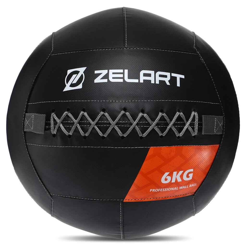 М'яч волбол для кросфіту та фітнесу Zelart WALL BALL TA-7822-6 вага-6кг чорний від компанії DROPT - інтернет-магазин гуртової та роздрібной торгівлі - фото 1