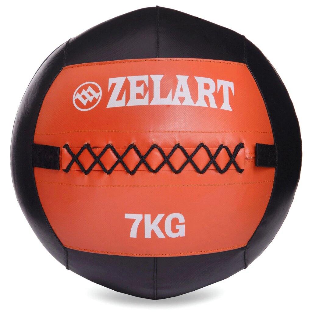 М'яч волбол для кроссфита і фітнесу 7кг Zelart WALL BALL FI-5168-7 (PU, наповнювач-метал. гранули, d-33см, від компанії DROPT - інтернет-магазин гуртової та роздрібной торгівлі - фото 1