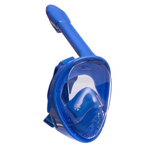 Маска для снорклінгу з диханням через ніс дитяча Zelart PL-1294 XS блакитний-білий