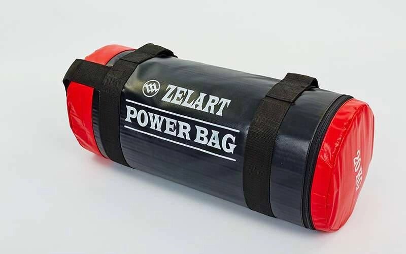 Мішок для кроссфита і фітнесу Zelart FI-5050A-20 Power Bag (PVC, нейлон, вага 20 кг, чорний-червоний) від компанії DROPT - інтернет-магазин гуртової та роздрібной торгівлі - фото 1