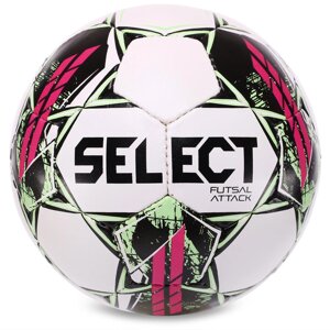 М'яч для футзала select futsal attack V22 no4 білий рожевий