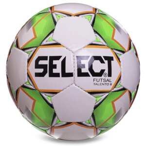 М'яч для футзала select talento 9 FB-2996 no4 білий-зелений