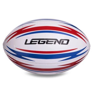 М'яч для регбі LEGEND R-3290 No3 PVC білий-червоний синій