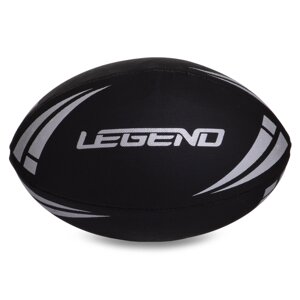 М'яч для регбі LEGEND R-3292 No4 PVC чорний-білий