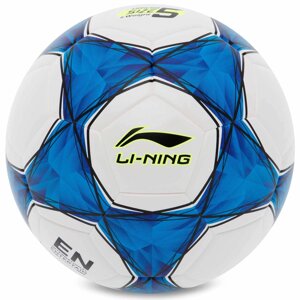 М'яч футбольний LI-NING LFQK575-2 No5 TPU+EVA клеєний білий-блакитний