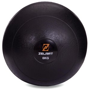 М'яч медичний слембол для кросфіту Zelart SLAM BALL FI-2672-6 6 кг чорний