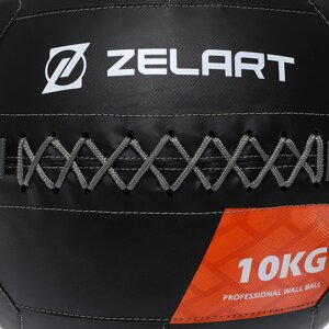 М'яч волбол для кросфіту та фітнесу Zelart WALL BALL TA-7822-10 вага-10кг чорний