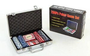 Набір для покеру в алюмінієвому кейсі IG-2056 на 200 фішок номіналом (2 кол. карт,5куб)