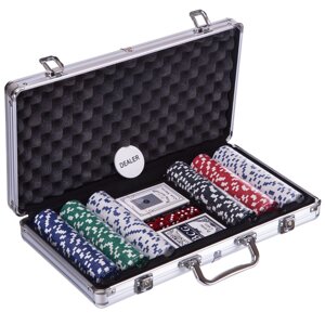 Набір для покера в алюмінієвому кейсі Zelart IG-2114 300 фішок
