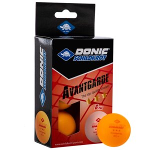 Набір м'ячів для настільного тенісу 6 штук DONIC MT-658038 AVANTGARDE 3star жовтогарячий