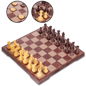 Набір настільних ігор 2 в 1 Zelart QX28-S шашки, шашки, на магнітах