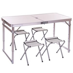 Набір для пікніка (стіл+4стула) 8188 (р-р столу 60х120см, метал, ламін. ДСП)