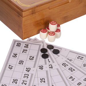 Настільна гра лото в бамбуковій коробці Zelart IG-8807
