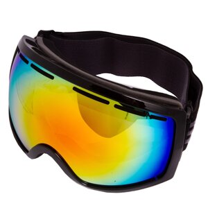 Гірськолижні окуляри SPOSUNE HX001 (TPU, подвійні лінзи, PC, антифог, оправа-чорна, колір лінз кольори в