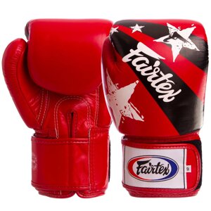 Рукавиці боксерські шкіряні FAIRTEX BGV1N NATION PRINT 10-16 унцій кольору в асортименті