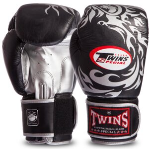 Рукавиці боксерські шкіряні на липучці TWN TWINS-DRAGON-Rep 10-16 унцій кольору в асортименті