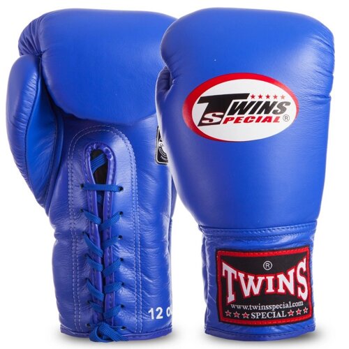 Рукавиці боксерські шкіряні професійні на шнурівці TWINS BGLL1 12-18 унцій кольору в асортименті