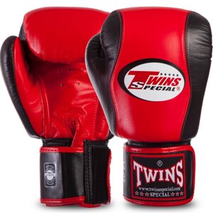 Рукавиці боксерські шкіряні TWINS BGVL7 12-16 унцій червоний-чорний