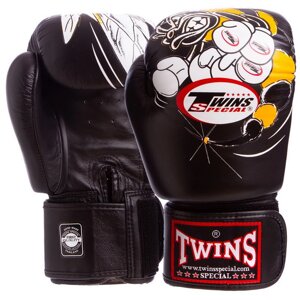 Рукавиці боксерські шкіряні TWINS FBGVL3-15 10-18 унцій чорний