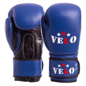 Рукавички боксерські професійні AIBA VELO 2081 10-12 унцій синій
