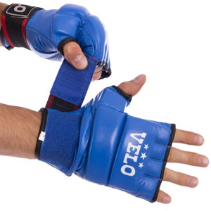 Рукавички для змішаних єдиноборств MMA шкіряні VELO ULI-4023 S-XL кольору в асортименті