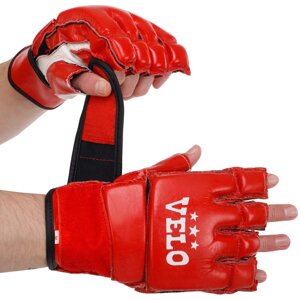 Рукавички для змішаних єдиноборств MMA шкіряні VELO ULI-4026 S-XL кольору в асортименті
