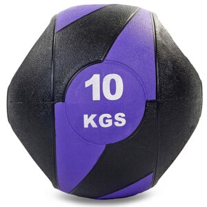 М'яч медичний медбол з двома рукоятками Record Medicine Ball FI-5111-10 10кг (гума, d-27,5 см, в Києві от компании DROPT - интернет-магазин оптовой и розничной торговли