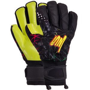 Рукавиці воротарські SOCCERMAX GK-007 розмір 8-10 чорний-жовтий