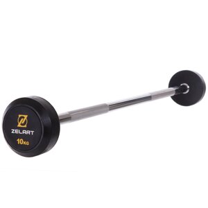 Штанги фіксована пряма обрізана Zelart Rubbber Coated Barbell TA-2685-10 довжина-95cм 10кг в Києві от компании DROPT - интернет-магазин оптовой и розничной торговли