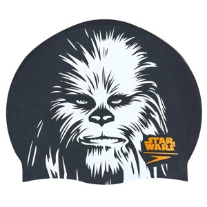 Шапочка для плавання SPEEDO SLOGAN PRINT 808385C743 Star Wars Chewbacca (силікон, чорний-білий)