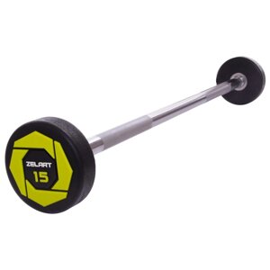 Штанги фіксована пряма поліуретанова Zelart Urethane Barbell TA-2689-15 довжина-104cм 15кг