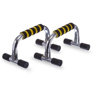 Упори для віджимань Zelart FI-1776 PUSH-UP BAR 15x25 см сірий-жовтий