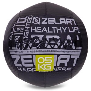 М'яч набивний для кросфіту волбол WALL BALL Zelart FI-2637-5 5 кг чорний в Києві от компании DROPT - интернет-магазин оптовой и розничной торговли