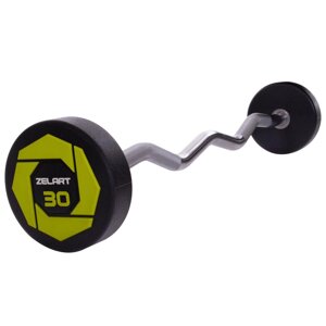 Штанги фіксована зігнута поліуретанова Zelart Urethane Barbell TA-2690-30 довжина-107cм 30кг в Києві от компании DROPT - интернет-магазин оптовой и розничной торговли